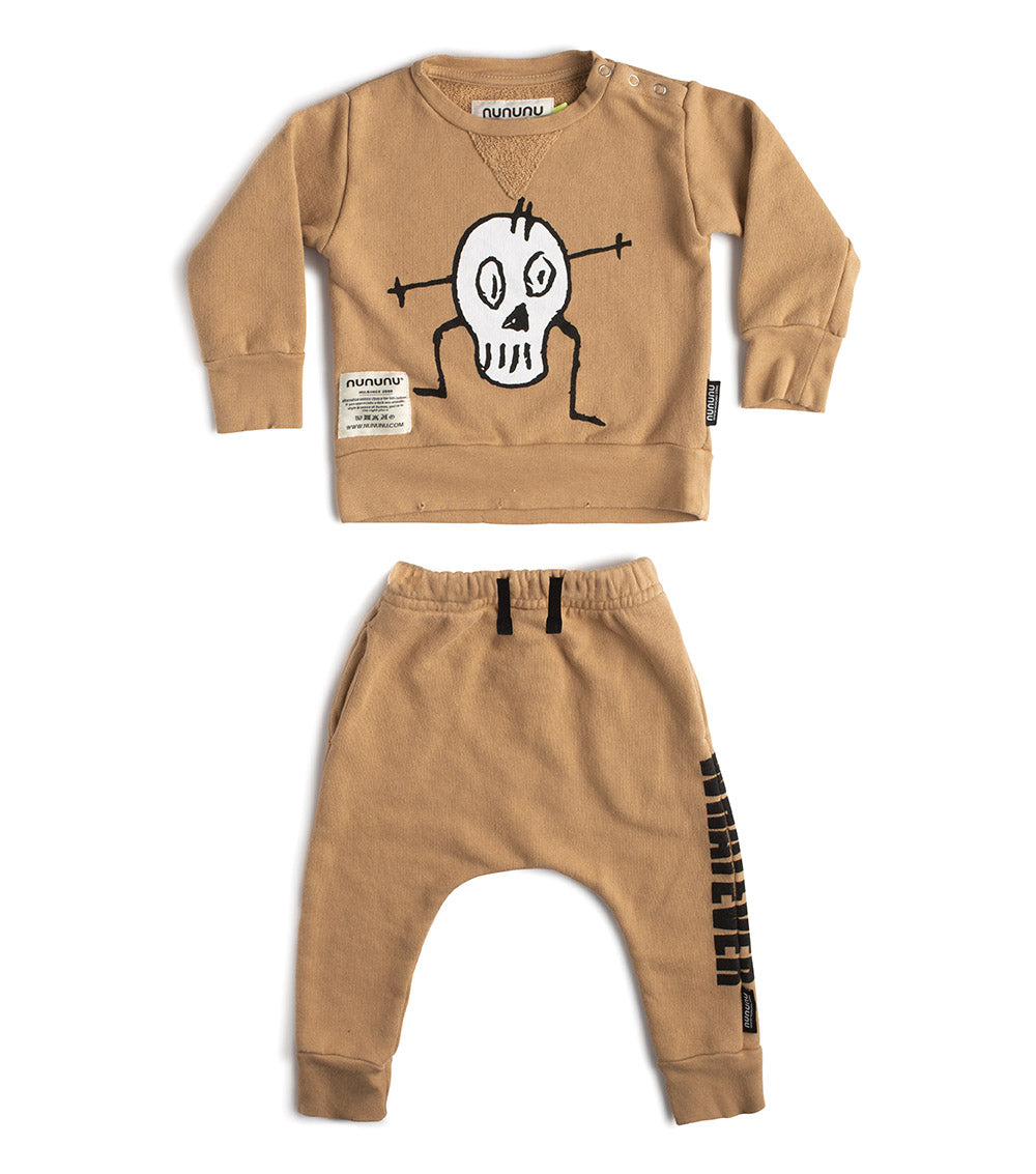 Newborn | Goofy Skull Baby Set | Mocha