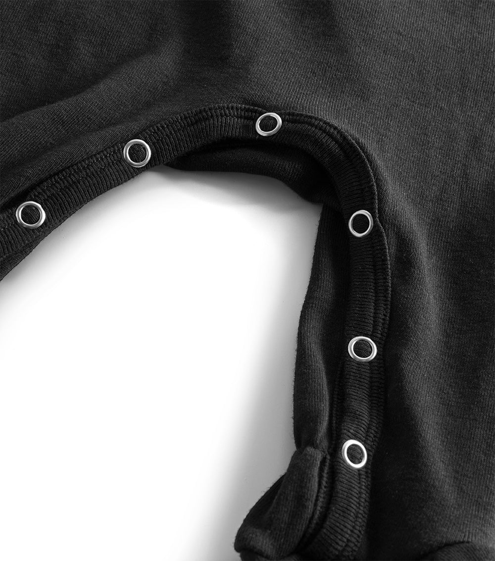 Newborn | Pixel Skull Footed Overall | Black