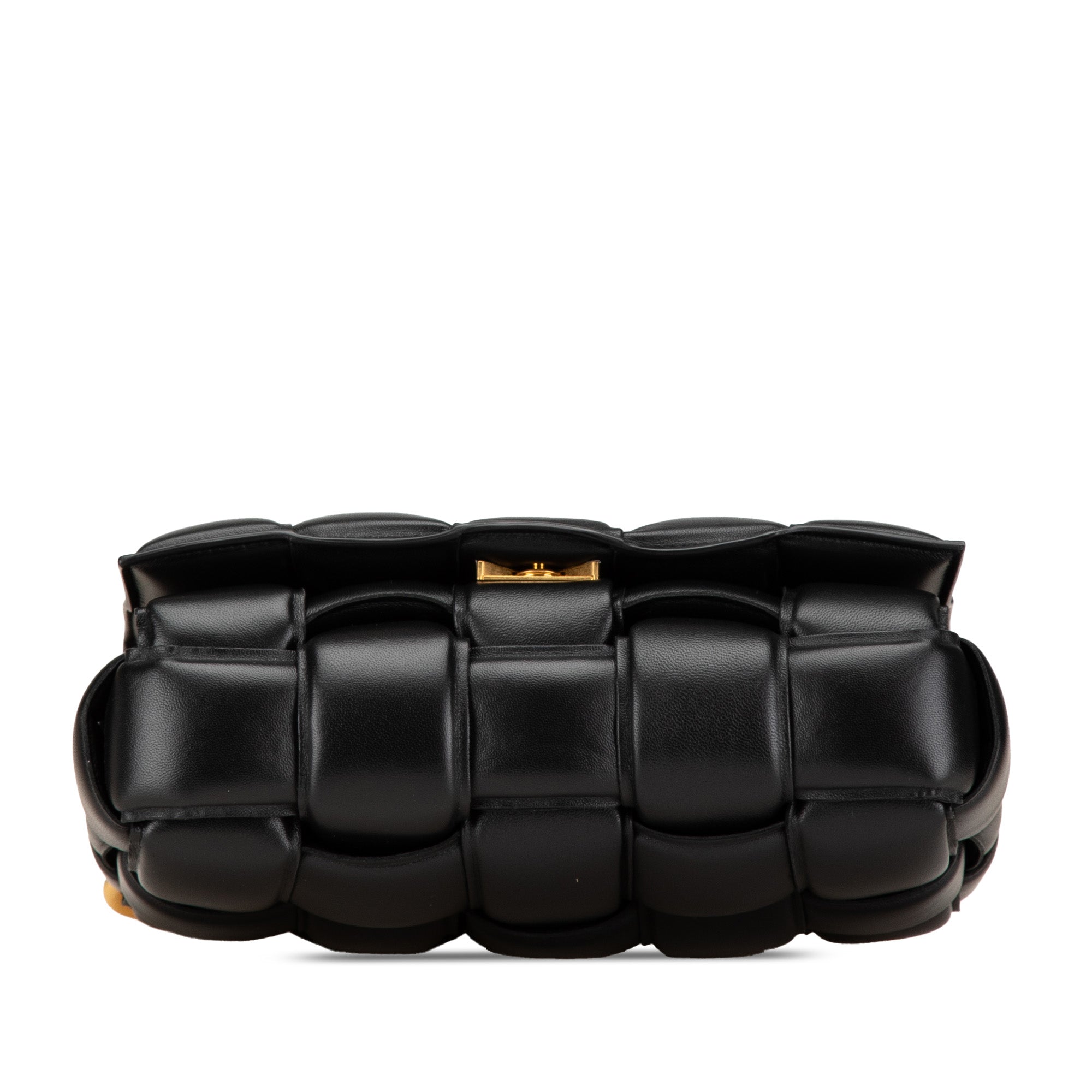 Bottega Veneta | Pre-Owned Nappa Intrecciato Padded Chain Cassette Satchel | Black