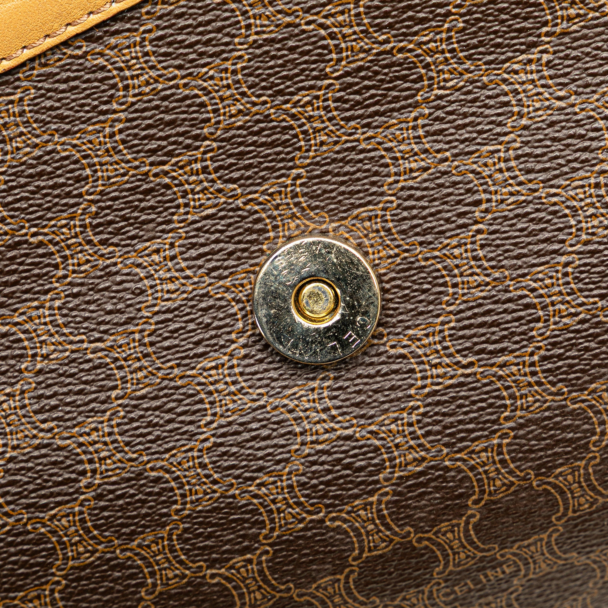 Celine | Pre-Owned Macadam Coated Canvas Clutch - II | Brown