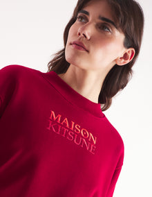 Womens | Maison Kitsune | Gradient Boxy Fleece Sweatshirt | Winterberry