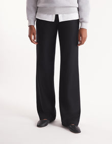 Womens | Relaxed Flannel Tailored Pants | Black