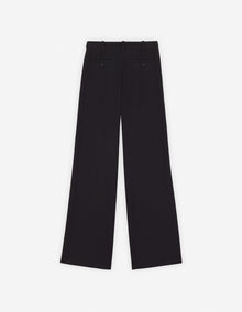 Womens | Relaxed Flannel Tailored Pants | Black