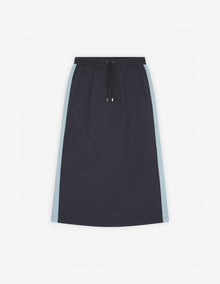 Womens | Flash Fox Patch Bicolor Nylon Long Skirt | Placid/Black