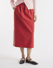 Womens | Flash Fox Patch Bicolor Nylon Long Skirt | Sierra/Acer Leaf