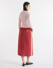 Womens | Flash Fox Patch Bicolor Nylon Long Skirt | Sierra/Acer Leaf