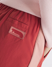 Womens | Flash Fox Patch Bicolor Nylon Long Skirt | Sierra/Acer Leaf