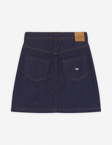 Womens | Buttoned Japanese Denim Mini Skirt | Indigo