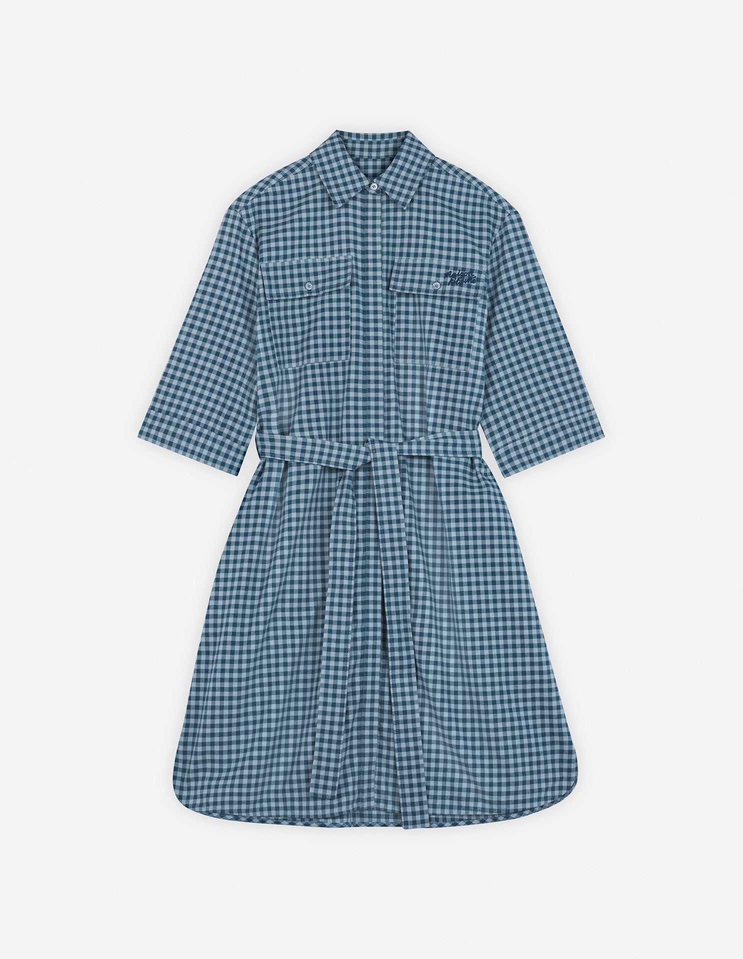 Womens | Double Pocket Mini Shirt Dress | Lake Blue/Placid