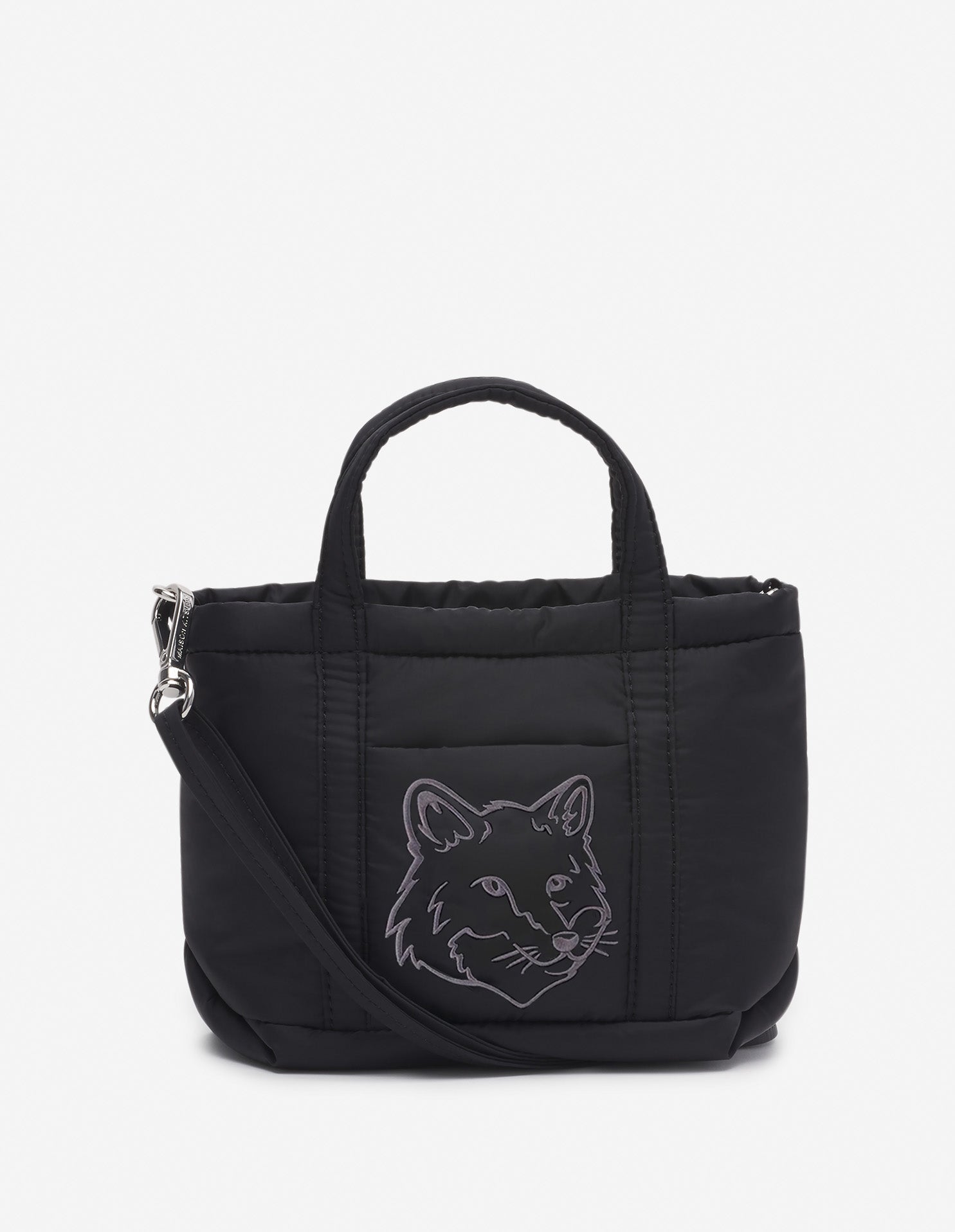 Womens | Fox Head Woven Logo Puffer Tote Bag - Mini | Black