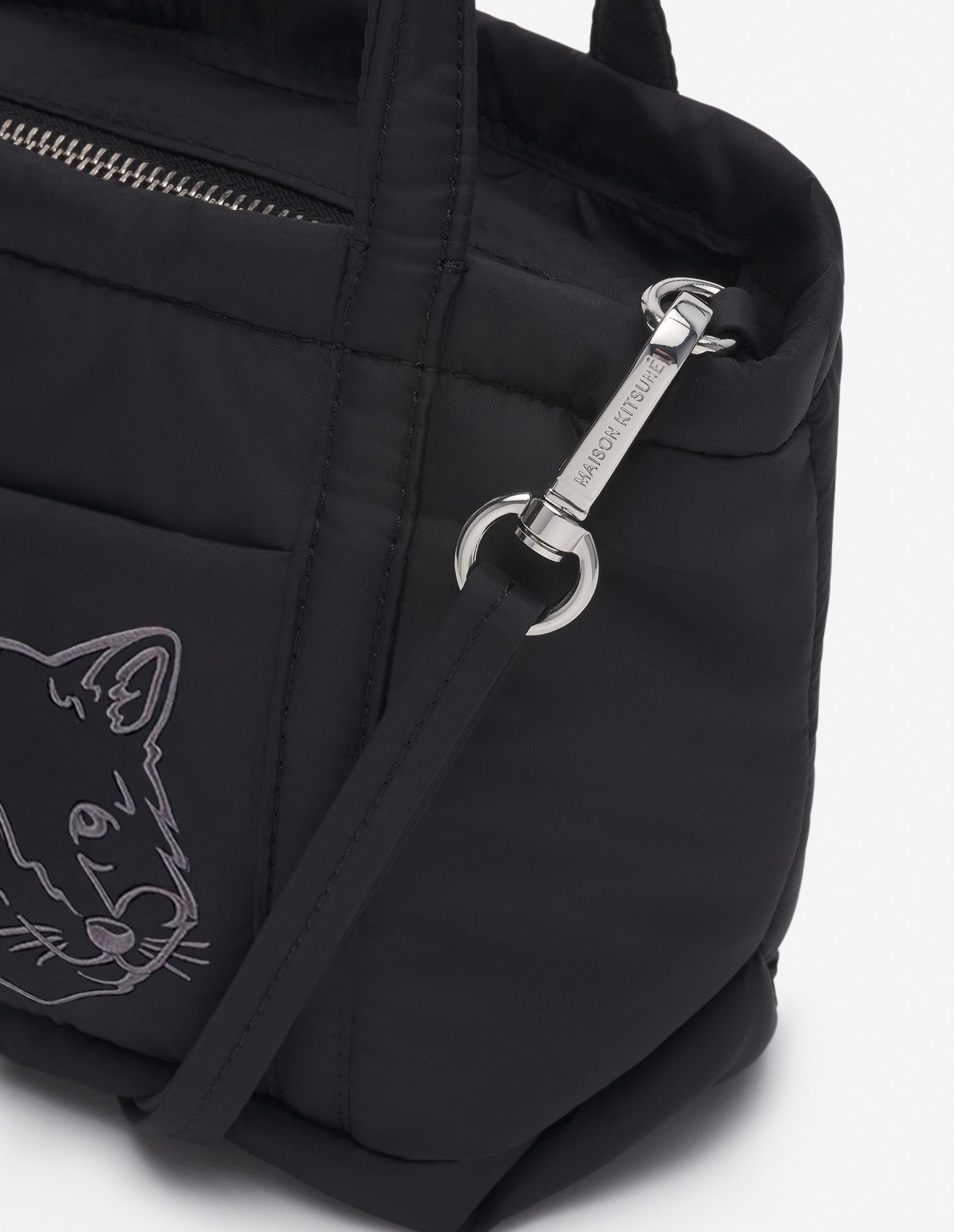 Womens | Fox Head Woven Logo Puffer Tote Bag - Mini | Black
