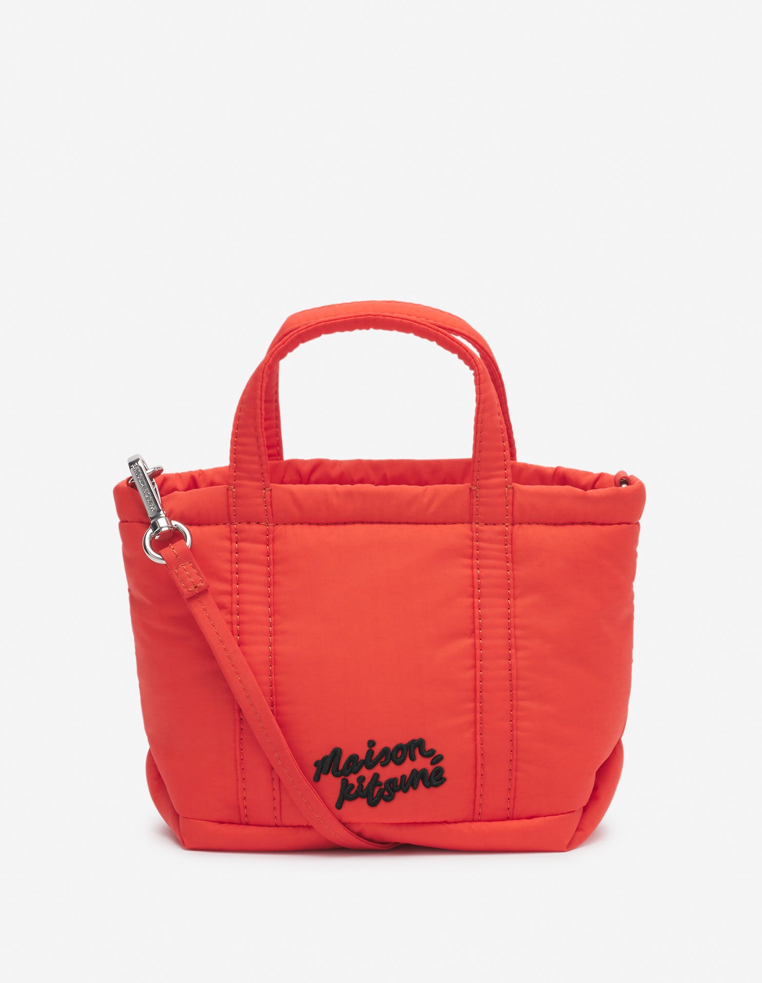 Womens | Fox Head Woven Logo Puffer Tote Bag - Mini | Wild Strawberry