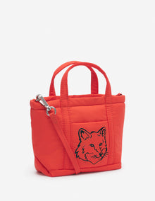 Womens | Fox Head Woven Logo Puffer Tote Bag - Mini | Wild Strawberry