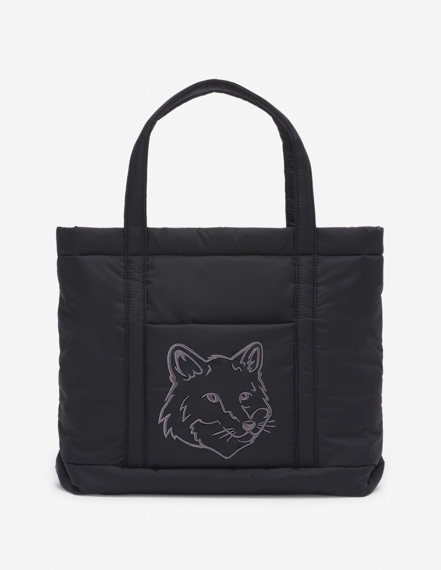 Womens | Fox Head Woven Logo Puffer Tote Bag - Medium | Black