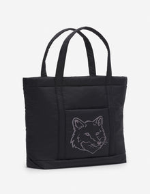 Womens | Fox Head Woven Logo Puffer Tote Bag - Medium | Black