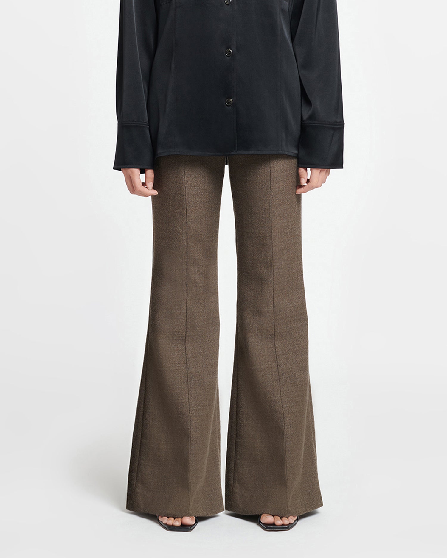 Carillo Wool Slim-Leg Pants | Walnut