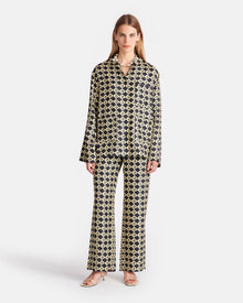 Brenda Printed Silk-Twill Pants | Diamond Check