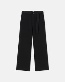 Womens | Bessie Crochet-Trim Barrel-Leg Pants | Black