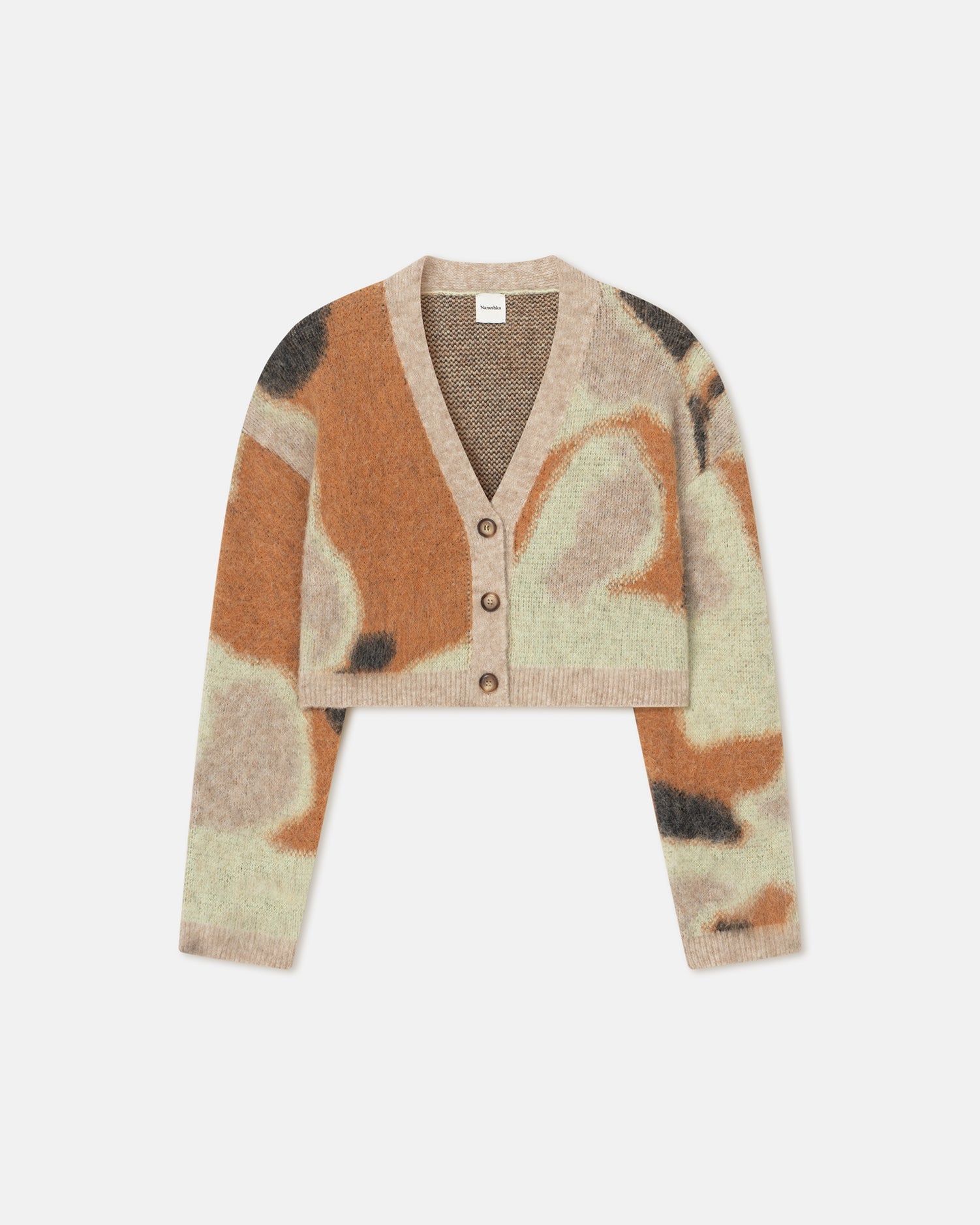 Womens | Henny Cropped Brushed-Alpaca Cardigan | Smudged Graffiti