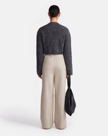 Womens | Henny Cropped Brushed-Alpaca Cardigan | Charcoal