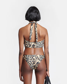 Saura Crossover Halterneck Bikini Top | Leopard