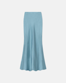 Fea Crinkled-Satin Long Skirt | Aqua