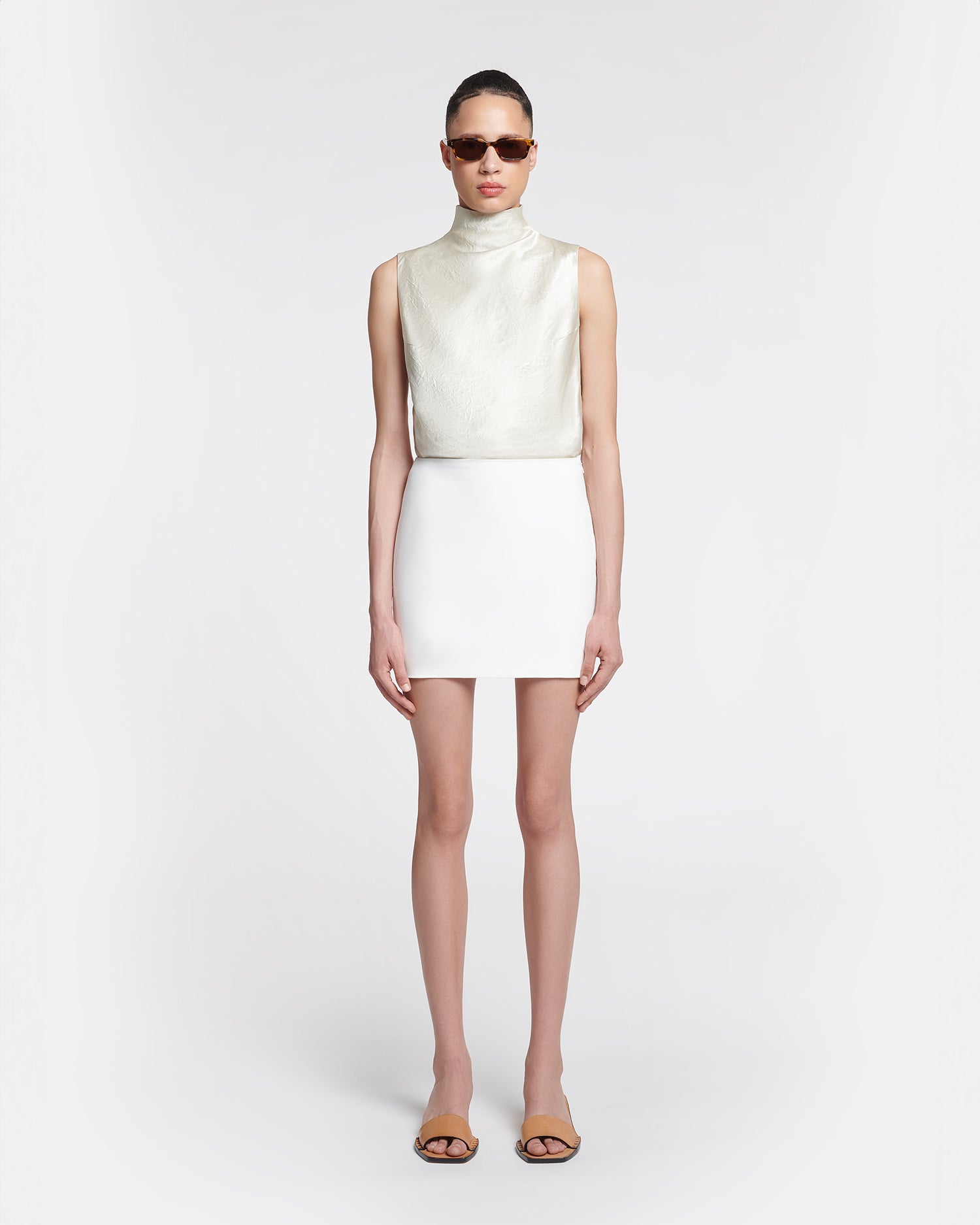 Womens | Briel Tailored Mini Skirt | Off White