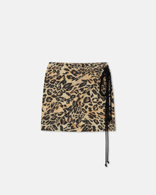 Womens | Baruba Printed Cotton-Voile Wrap Mini Skirt | Leopard