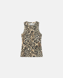 Anneke Mesh-Jersey Tank Top | Leopard