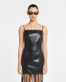 Womens | Clary Okobor Alt-Leather Maxi Dress | Black