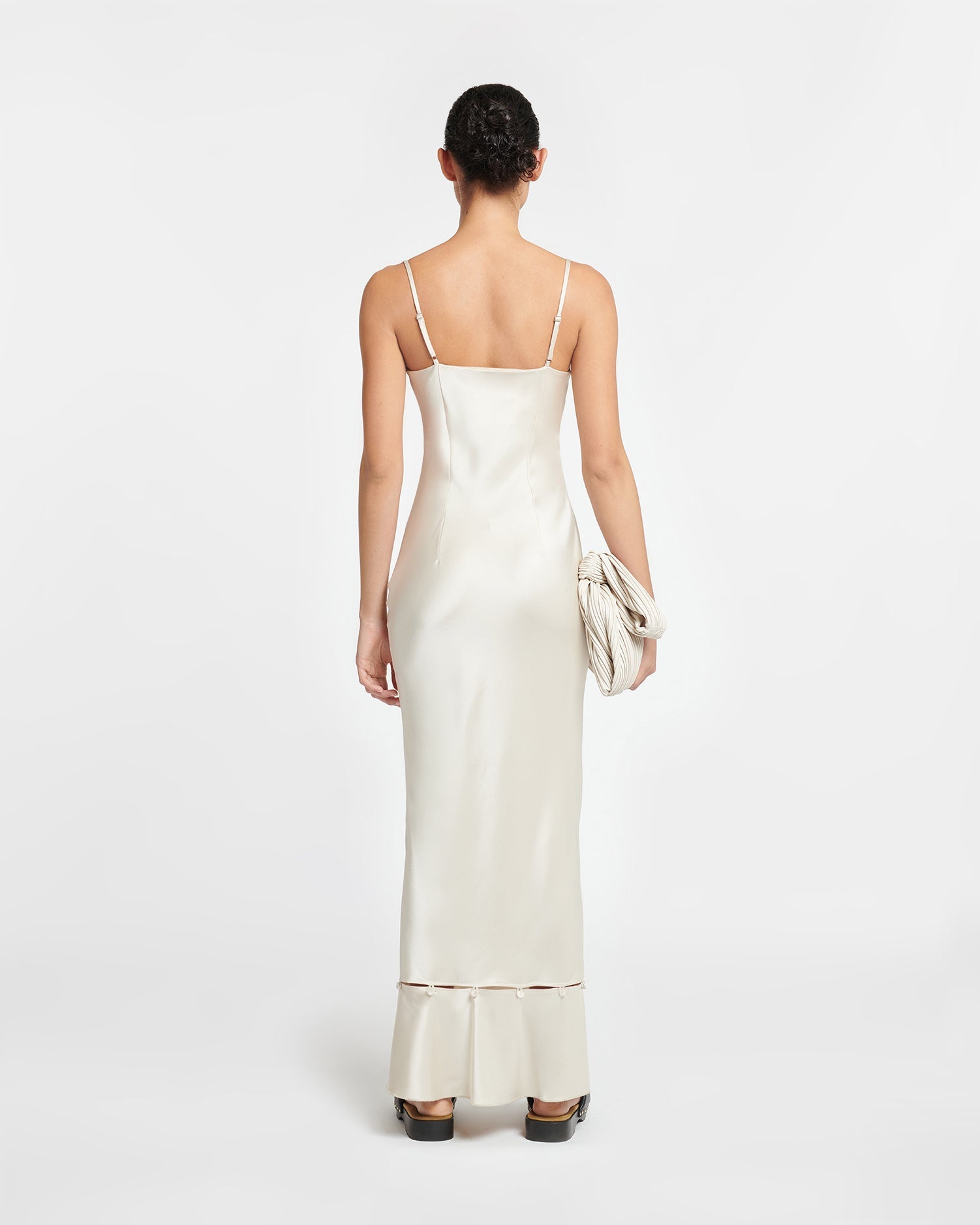 Womens | Renny Slip Satin Maxi Dress | Creme