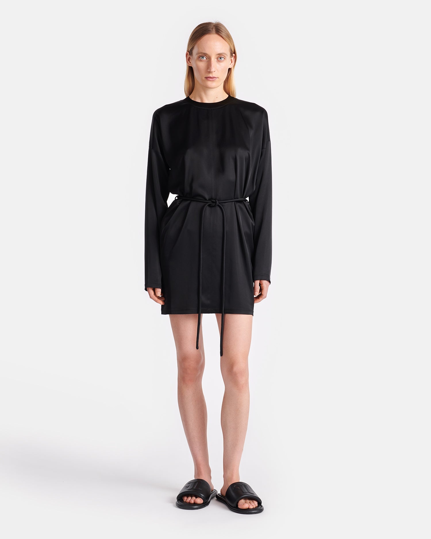 Womens | Vanessa Slip Satin Mini Dress | Black