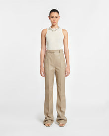 Leena Okobor Alt-Leather Pants | Ashy Taupe