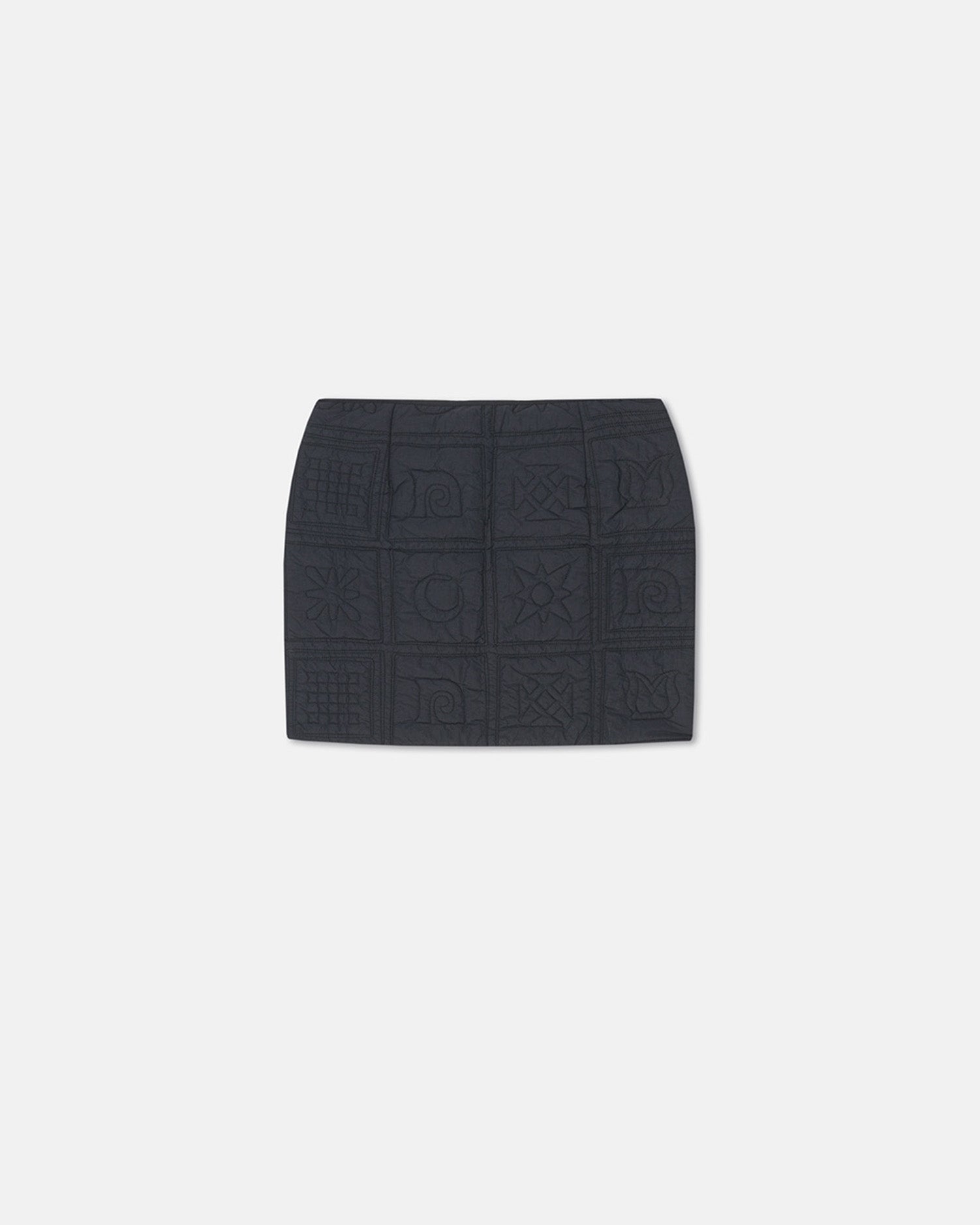 Dillon Quilted Tech Poplin Mini Skirt | Totem Off Black