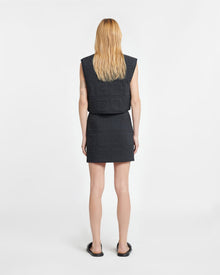 Dillon Quilted Tech Poplin Mini Skirt | Totem Off Black