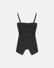 Womens | Alessa Tailored Tech-Satin Vest | Black