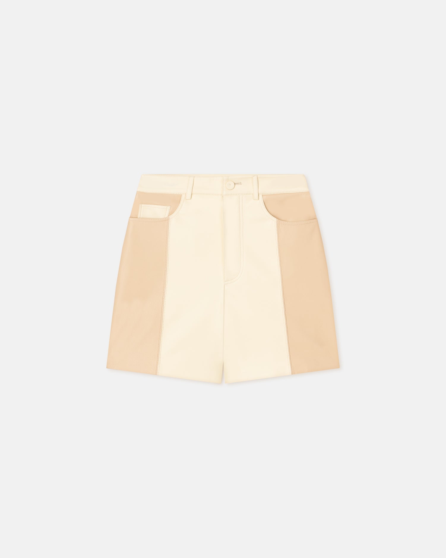 Womens | Leana Alt-Leather Shorts | Egghsell/Vanilla