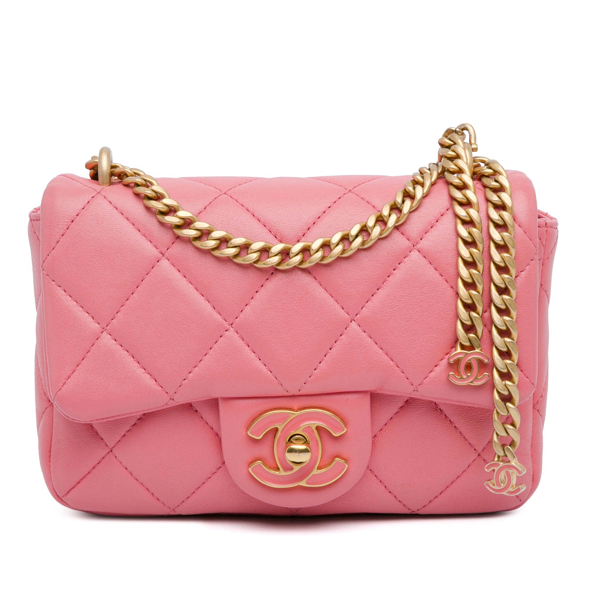 Chanel | Pre-Owned Mini Lambskin Pending CC Flap | Pink