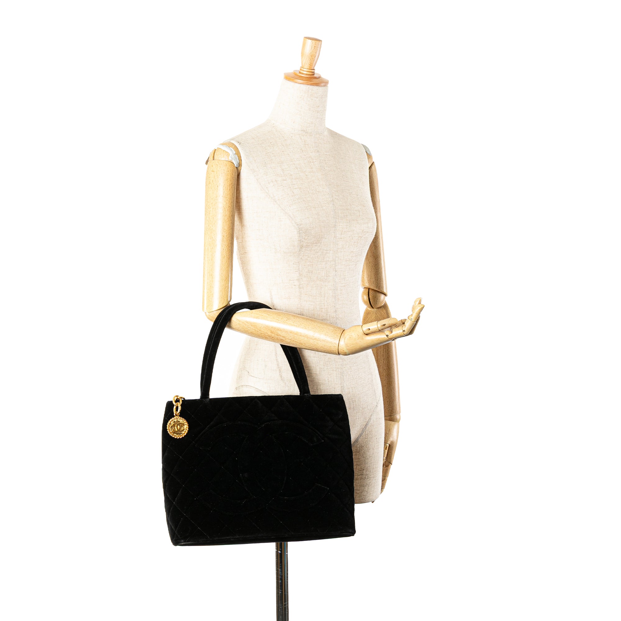 Chanel | Pre-Owned Velvet Medallion Tote | Black