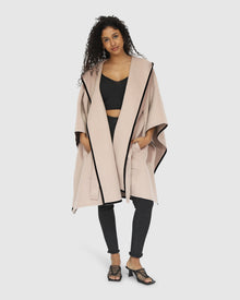 Women | Need You Now Wool Blend Hooded Cape | Sand