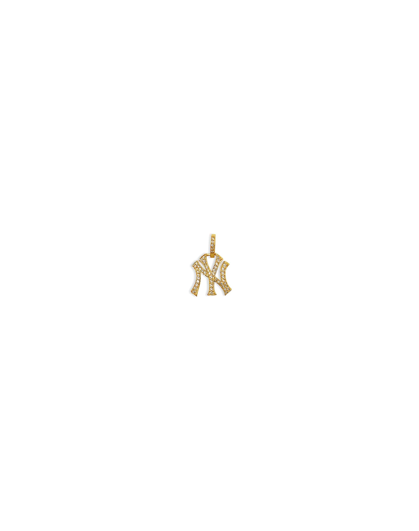 NY Yankees Medium Iced Out Pendant Necklace | Gold Vermeil and Sterling Silver