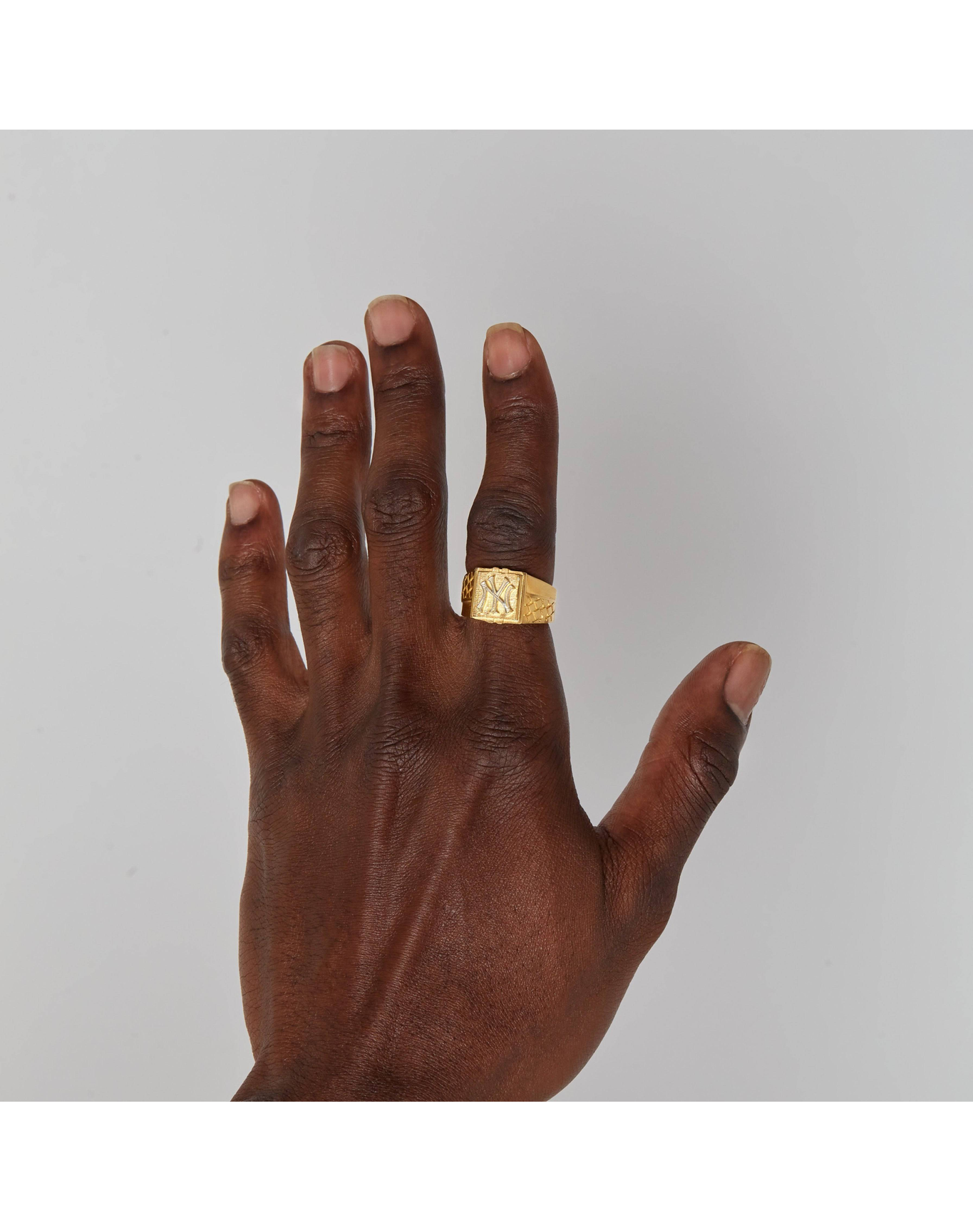 Size 4 - 12 | NY Yankees Ornate Signet Ring | Gold Vermeil and Sterling Silver