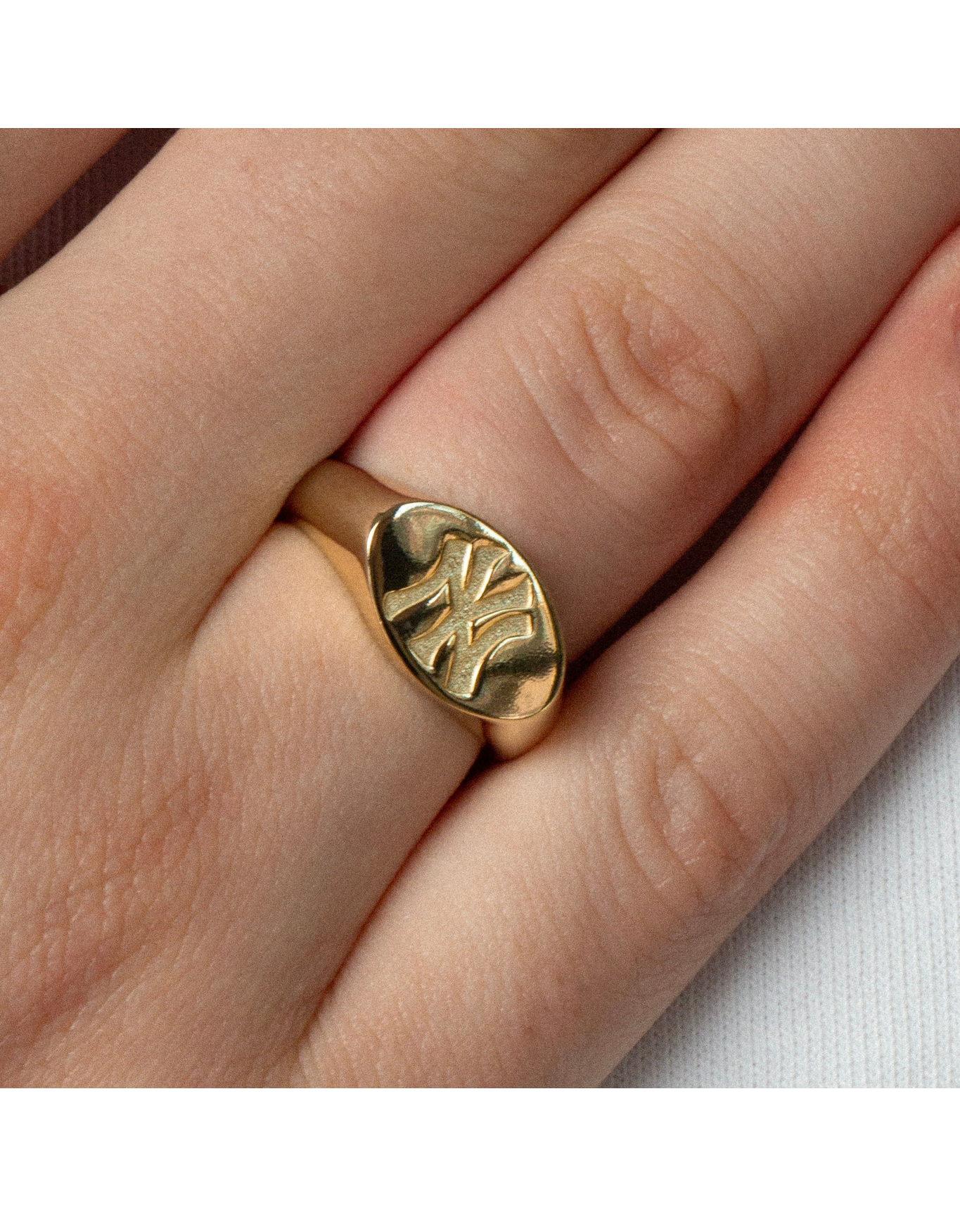 Size 5 - 12 | NY Yankees Oval Signet Ring | 10 and 11 and 12 and 5 and 6 and 7 and 8 and 9