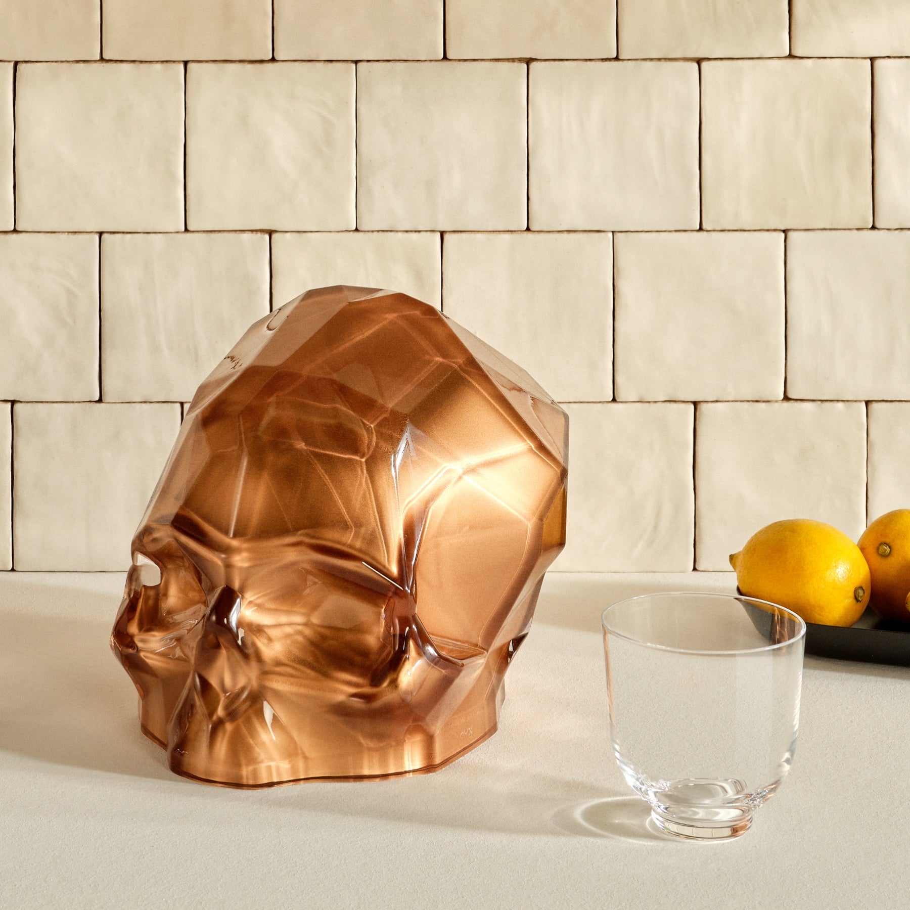 Memento Mori Faceted Skull - Large | Copper