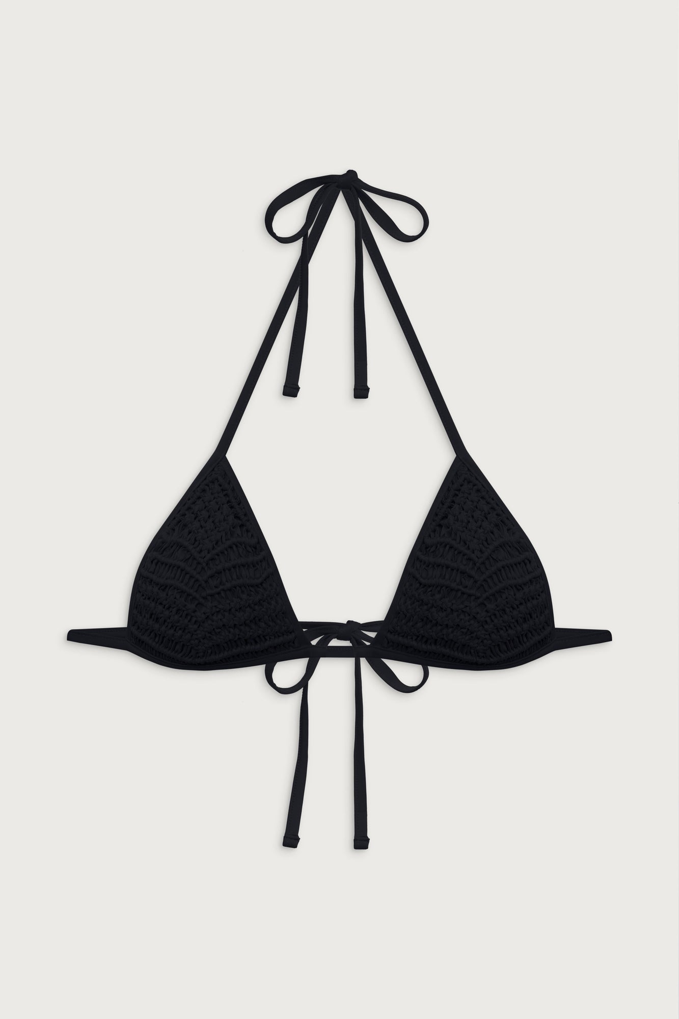 Naia triangle halter bikini top black