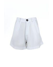 Nancy Linen Blend Shorts | White