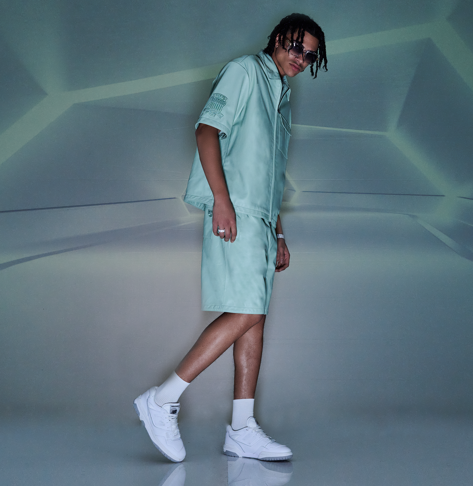 Nappa Leather Short | Seafoam