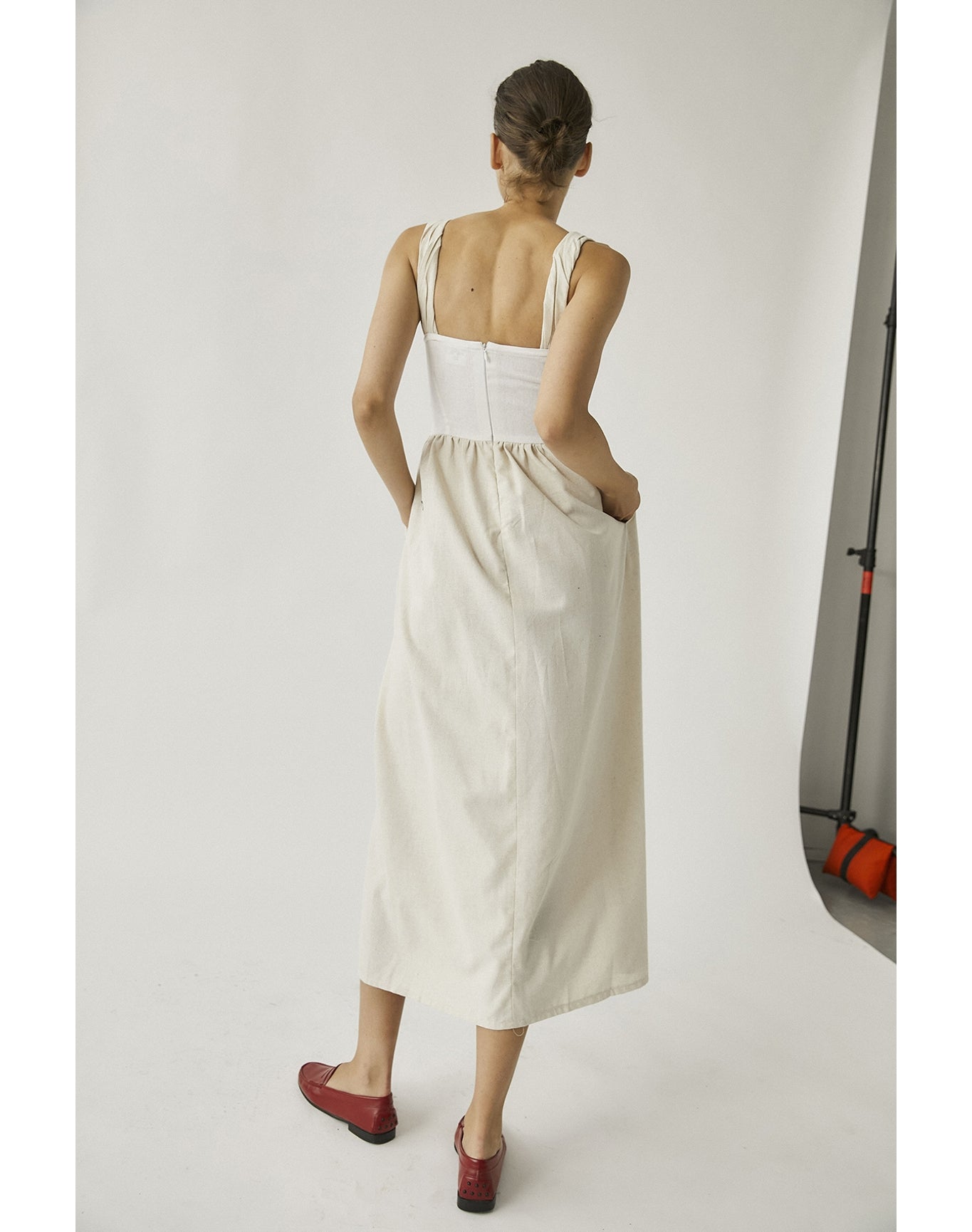 Nasser Dress | Beige & Ivory