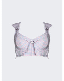 Natasha Zinko | Women | Checked Distressed Bra | Purple