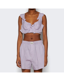Natasha Zinko | Women | Checked Distressed Bra | Purple